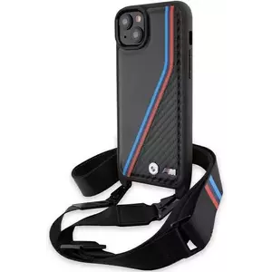 Tok BMW BMHCP15S23PSVTK iPhone 15 black hardcase M Edition Carbon Tricolor Lines & Strap (BMHCP15S23PSVTK) kép
