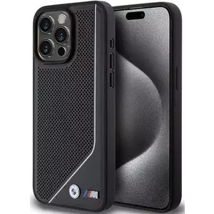 Tok BMW BMHMP15L23PUCPK iPhone 15 Pro 6.1" black hardcase Perforated Twisted Line MagSafe (BMHMP15L23PUCPK) kép