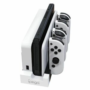 iPega 9186 töltőállomás Nintendo Switch Joy-con számára, fehér/fekete kép