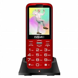 Evolveo EasyPhone XO, mobiltelefon időseknek töltőállvánnyal, piros kép