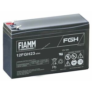 Ólom akku 12V 5Ah (FIAMM) típus FGH20502 12FGH23 slim nagy kisütőáram - Kiárusítás! kép