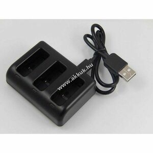 USB-s akkutöltő 3 rekeszes Gopro AHDBT-501 kép