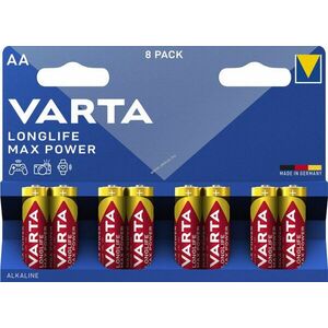 Varta LONGLIFE Max POWER LR6, AA, mignon, ceruza elem 8db/csomag kép