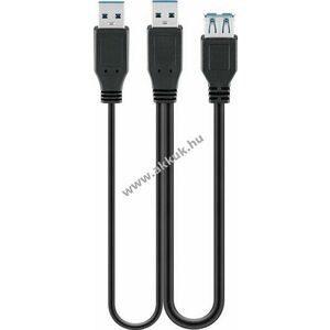 USB 3.0 Dual Power SuperSpeed hosszabító kábel 2db A csatlakozó > A csatlakozó any kép