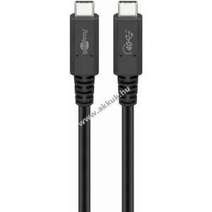 USB-C - USB-C kábel Gen.3, 0.8m, fekete, 100W kép