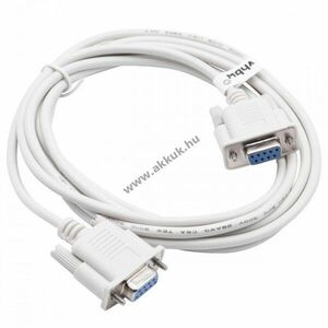 Null modem RS232 kábel DB9 aljzatból DB9 aljzatba, FTA, szürke, 2.50m kép