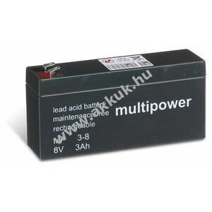 Ólom akku 8V 3Ah (Multipower) típus MP3-8 kép