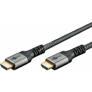 HDMI kábel 0.5m szövet borításos, szürke kép