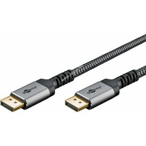 DisplayPort kábel 1.4 1m szövetborításos, szürke kép