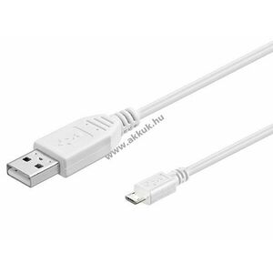 Goobay USB kábel 2.0 micro USB csatlakozóval 3m fehér (dupla szigetelés) - Kiárusítás! kép