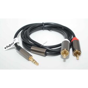 Sztereó AUX kábel 2x RCA -> 3.5mm jack adapter, fekete kép