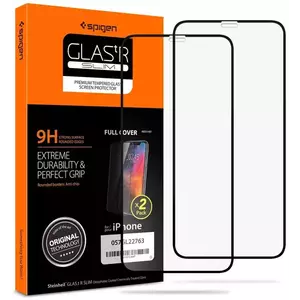 TEMPERED KIJELZŐVÉDŐ FÓLIA SPIGEN - iPhone 11 Pro Spigen Glas.t R SLIM 2-Pack, Black (057GL23120) kép