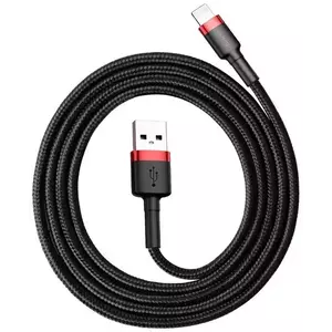 Kábel Baseus Cafule USB Lightning Cable 2.4A 1m (Red+Black) (6953156274983) kép