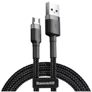 Kábel Baseus Cafule Cable USB For Micro 2A 3m Gray+Black (6953156296374) kép