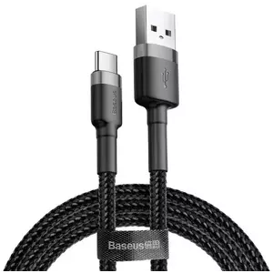 Kábel Baseus Cafule cable USB-C 3A 1m (Gray+Black) (6953156278202) kép