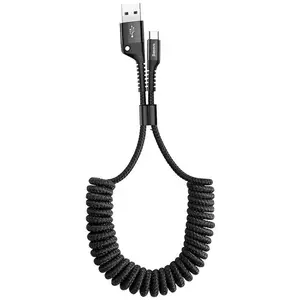 Kábel Baseus Spring-loaded USB-C cable 1m 2A (Black) (6953156284739) kép