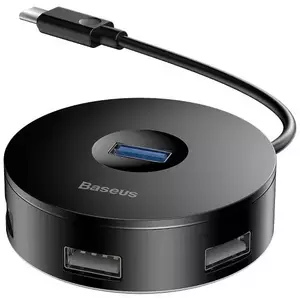 Redukció Baseus Hub 4in1 USB-C to USB 3.0 + 3x USB 2.0 15cm (Black) (6953156284258) kép