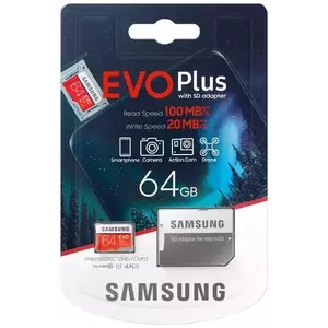 Memóriakártya Micro SDXC 64GB Samsung EVO Plus + SD adaptér kép