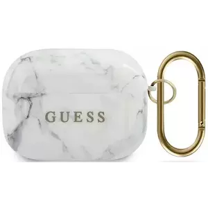 Tok Guess GUACAPTPUMAWH AirPods Pro cover white Marble Collection (GUACAPTPUMAWH) kép