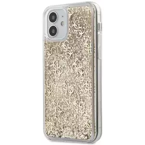 Tok Guess iPhone 12 mini 5, 4" gold hardcase 4G Liquid Glitter (GUHCP12SLG4GSLG) kép