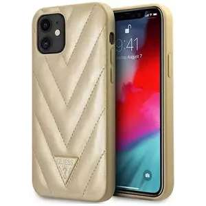 Tok Guess GUHCP12SPUVQTMLBE iPhone 12 mini 5, 4" gold hardcase V-Quilted Collection (GUHCP12SPUVQTMLBE) kép