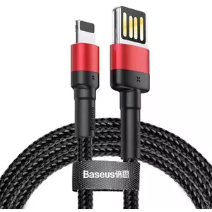 Kábel Baseus Cafule Double-sided USB Lightning Cable 2, 4A 1m (Black+Red) kép