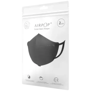 AirPOP Pocket Face Mask (Black 2pcs) kép