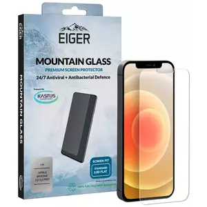 TEMPERED KIJELZŐVÉDŐ FÓLIA Eiger GLASS Tempered Glass Screen Protector for Apple iPhone 12/12 Pro in Clear (EGSP00625) kép