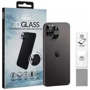 TEMPERED KIJELZŐVÉDŐ FÓLIA Eiger 3D GLASS Camera Lens Protector for Apple iPhone 11 Pro/11 Pro Max in Clear/Black (EGSP00664) kép