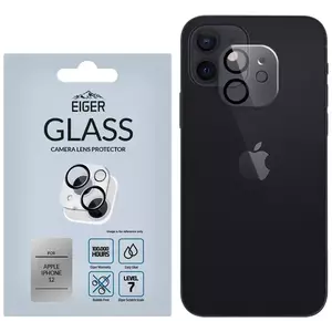 TEMPERED KIJELZŐVÉDŐ FÓLIA Eiger 3D GLASS Camera Lens Protector for Apple iPhone 12 in Clear/Black kép