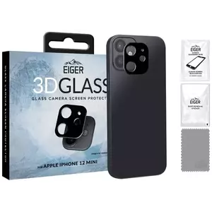 TEMPERED KIJELZŐVÉDŐ FÓLIA Eiger 3D GLASS Camera Lens Protector for Apple iPhone 12 Mini in Clear/Black kép