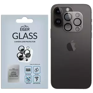 TEMPERED KIJELZŐVÉDŐ FÓLIA Eiger 3D GLASS Camera Lens Protector for Apple iPhone 12 Pro Max in Clear/Black (EGSP00686) kép