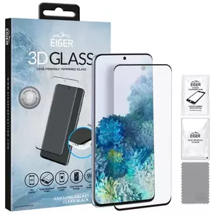 TEMPERED KIJELZŐVÉDŐ FÓLIA Eiger 3D GLASS Case Friendly Tempered Glass Screen Protector for Samsung Galaxy S20 in Clear/Black (EGSP00569) kép