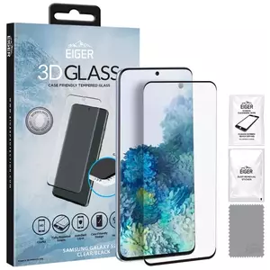 TEMPERED KIJELZŐVÉDŐ FÓLIA Eiger 3D GLASS Case Friendly Tempered Glass Screen Protector for Samsung Galaxy S20+ in Clear/Black kép