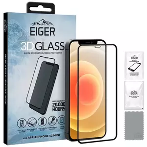 TEMPERED KIJELZŐVÉDŐ FÓLIA Eiger 3D GLASS Full Screen Protector for Apple iPhone 12 Mini in Clear/Black (EGSP00621) kép