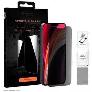 TEMPERED KIJELZŐVÉDŐ FÓLIA Eiger Mountain BLACK Anti Spy Privacy Glass Screen Protector for Apple iPhone 12 Mini (EGMSP00144) kép