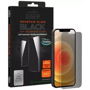 TEMPERED KIJELZŐVÉDŐ FÓLIA Eiger Mountain BLACK Anti Spy Privacy Glass Screen Protector for Apple iPhone 12/12 Pro kép