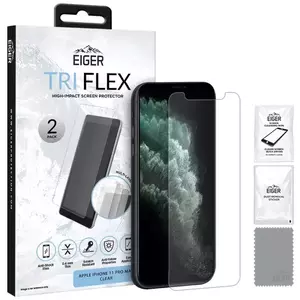 KIJELZŐVÉDŐ FÓLIA Eiger Tri Flex High-Impact Film Screen Protector (2 Pack) for Apple iPhone 11 Pro Max/XS Max Clear (EGSP00529) kép