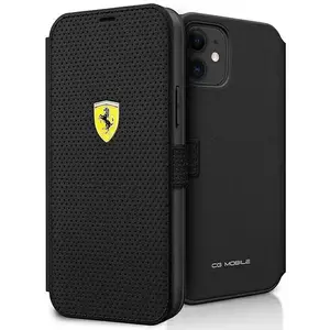Tok Ferrari FESPEFLBKP12SBK iPhone 12 mini 5, 4" black book On Track Perforated (FESPEFLBKP12SBK) kép