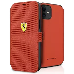 Tok Ferrari FESPEFLBKP12SRE iPhone 12 mini 5, 4" red book On Track Perforated (FESPEFLBKP12SRE) kép
