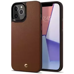 Tok Spigen Leather Brick, brown - iPhone 12 Pro Max (ACS01649) kép