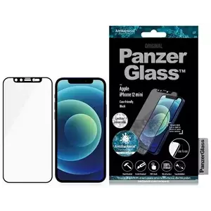TEMPERED KIJELZŐVÉDŐ FÓLIA PanzerGlass E2E Microfracture iPhone 12 Mini 5, 4" CamSlider Swarovsky Case Friendly AntiBacterial black (2716) kép