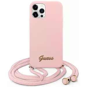 Tok Guess iPhone 12 Pro Max 6, 7" pink hardcase Metal Logo Cord (GUHCP12LLSCLMGLP) kép
