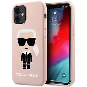 Tok Karl Lagerfeld KLHCP12SSLFKPI iPhone 12 mini 5, 4" hardcase light pink Silicone Iconic (KLHCP12SSLFKPI) kép
