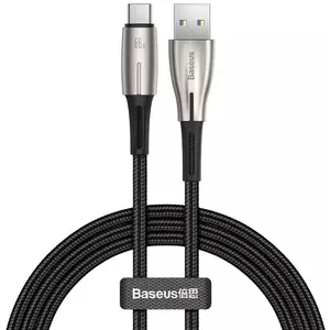 Kábel Baseus Water Drop-shaped Cable USB to Type-C, LED, 66W, 6A, 1m (black) kép