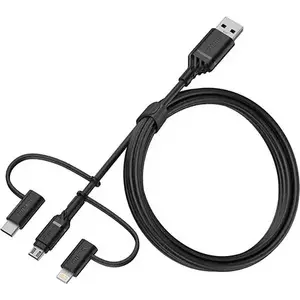 Kábel OTTERBOX 3IN1 USB A MICRO/LIGHTNING/USB C CABLE BLACK (78-52685) kép