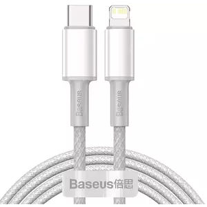 Kábel USB-C to Lightning Baseus High Density Braided Cable, 20W, PD, 2m (white) kép