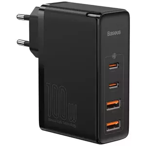 Töltő Baseus GaN2 Pro Quick Travel Charger 2x USB + 2x USB-C, 100W, EU (Black) kép