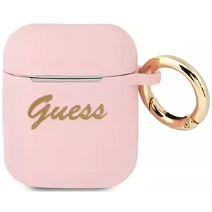 Guess GUA2SSSI AirPods cover pink Silicone Vintage Script (GUA2SSSI) kép
