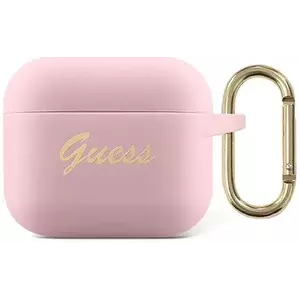 Guess GUA3SSSI AirPods 3 cover pink Silicone Vintage Script (GUA3SSSI) kép